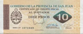 Argentine provinces 10 Pesos, 1995 obverse