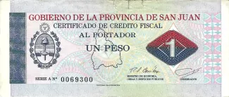 Argentine provinces 1 Peso, 1995 obverse