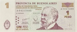 Argentine provinces 1 Peso, 2001 obverse
