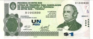 Argentine provinces 1 Peso, 2002 obverse