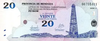 Argentine provinces 20 Pesos, 2002 obverse