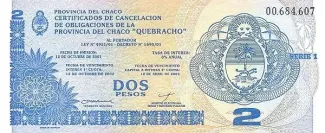 Argentine provinces 2 Pesos, 2001-2002 obverse