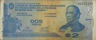 Argentine provinces 2 Pesos, 2001 obverse