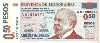 Argentine provinces 50 Centavos, 2001 obverse