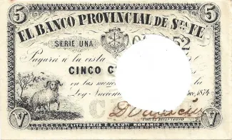 Argentine provinces 5 Centavos, 1874 obverse