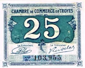 French notgeld 25 Centimes,  image