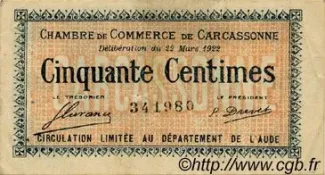 French notgeld 50 Centimes, 1922 image