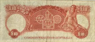 Australia 10 Pounds, 1960-1965 reverse