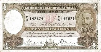 Australia 10 Shillings, 1933 image