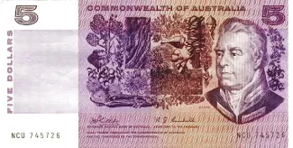 Australia 5 Dollars, 1967-1972 obverse