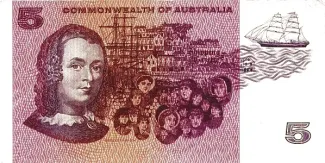 Australia 5 Dollars, 1967-1972 reverse