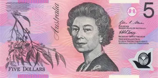 Australia 5 Dollars, 1995-2015 obverse