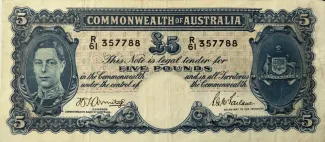 Australia 5 Pounds, 1951 image