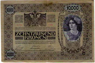 Austria 10.000 Kronen, 1918 reverse