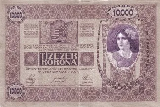Austria 10.000 Kronen, 1919 reverse