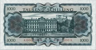 Austria 1.000 Schilling, 1966 reverse