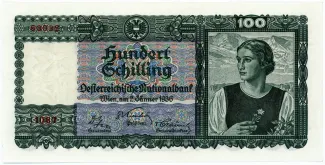 Austria 100 Schilling, 1936 P-101 - KK# 191.a obverse