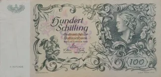 Austria 100 Schilling, 1947 obverse