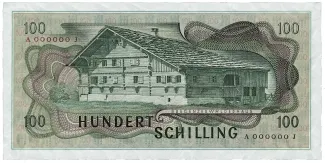 Austria 100 Schilling, 1969 reverse