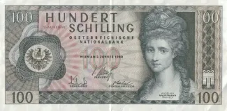 Austria 100 Schilling, 1969 obverse