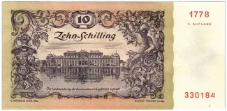 Austria 10 Schilling, 1950 reverse