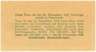 Austria 1 Reichsmark, 1945 reverse