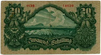 Austria 20 Schilling, 1928 reverse