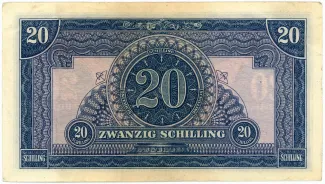 Austria 20 Schilling, 1945 P-107 reverse