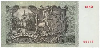Austria 20 Schilling, 1950 reverse
