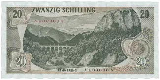 Austria 20 Schilling, 1967 reverse