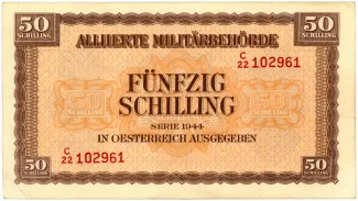Austria 50 Schilling, 1945 P-109 - KK#214.a - May 1945 obverse