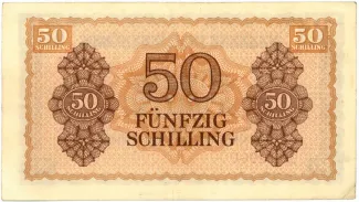 Austria 50 Schilling, 1945 P-109 - KK#214.a - May 1945 reverse