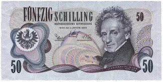 Austria 50 Schilling, 1970 obverse