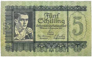 Austria 5 Schilling, 1951 obverse