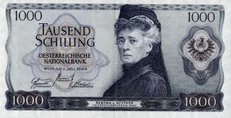 Austria 1,000 Schilling, 1966 P-147 - KK#249.a - Issued note obverse