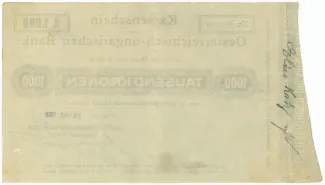 Austrian Empire 1.000 Kronen, 1918 reverse