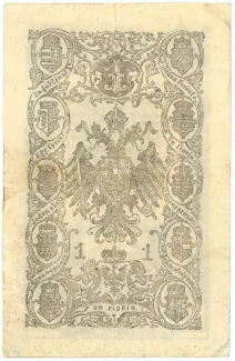 Austrian Empire 1 Gulden, 1866 reverse