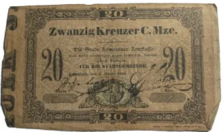 Austrian Empire 20 Kreuzer, 1849 obverse