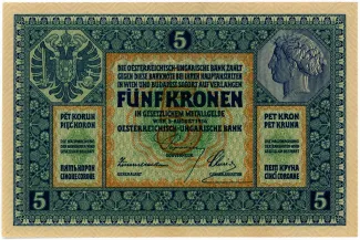 Austrian Empire 5 Kronen, 1914 P-18 obverse