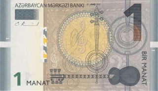 Azerbaijan 1 Manat, 2009-2017 obverse