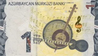 Azerbaijan 1 Manat, 2020-2023 obverse