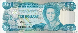 Bahamas 10 Dollars - Elizabeth II, 1984 obverse