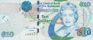 Bahamas 10 Dollars - Elizabeth II, 2005 obverse