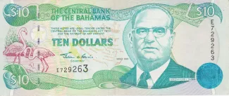 Bahamas 10 Dollars, 2000 obverse