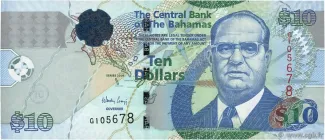 Bahamas 10 Dollars, 2009 obverse