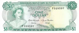 Bahamas 1 Dollar - Elizabeth II, 1968 obverse