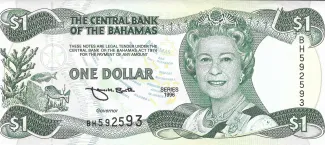 Bahamas 1 Dollar - Elizabeth II, 1996 obverse