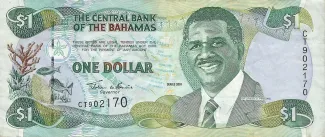 Bahamas 1 Dollar, 2001 obverse