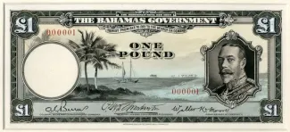 Bahamas 1 Pound - George V, 1919 obverse