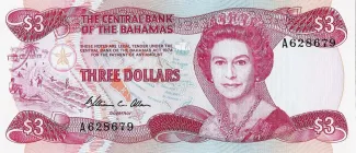 Bahamas 3 Dollars - Elizabeth II, 1984 obverse